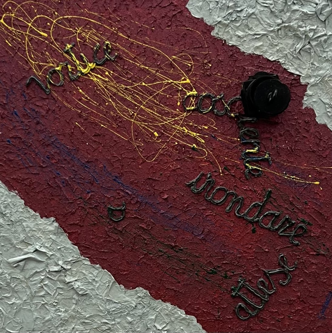 GIULIANO CARDELLINI (20th c, Italian) Abstract Collage: Mixed media on wood 31.5 x 31.5 in