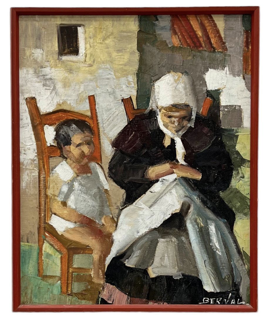 Latin American Impressionist Interior Scene Signed Bernal (1 of 2)