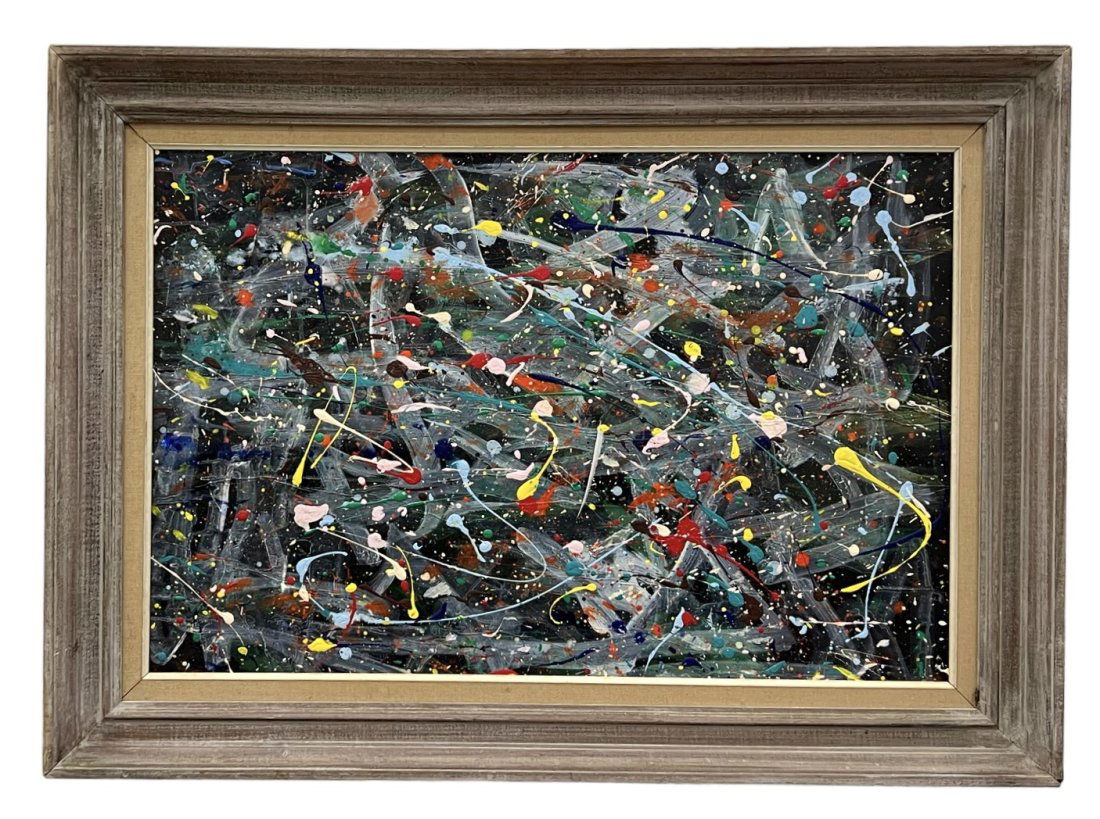 Abstract Expressionist Drip Painting, Unsigned (1 of 2)