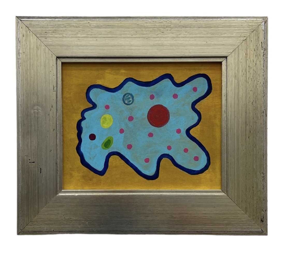 TIM RAY FISHER (20th c, American) Amoeba: Acrylic on board 10 x 8 in, 15 x 13 in (framed)