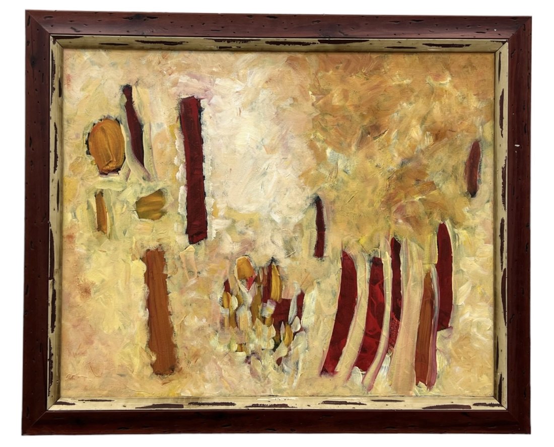 JAYNE COUTTIE (20th c, American) Abstract: Acrylic on canvas 30 x 24 in, 35 x 29 in (framed)