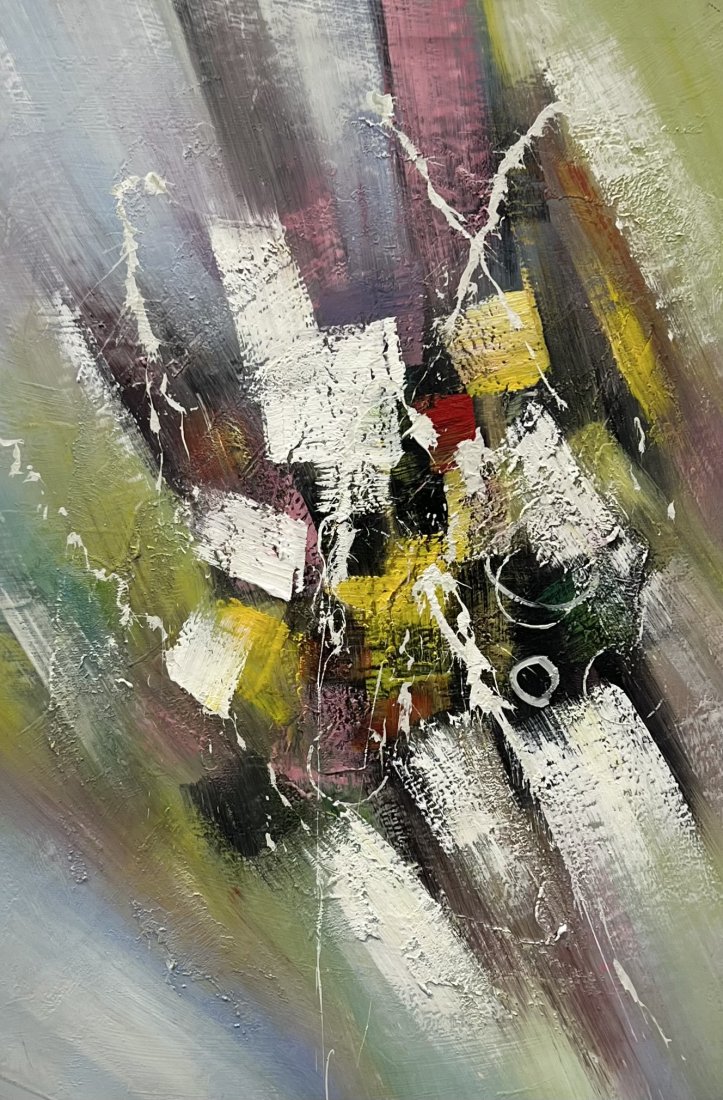 Vintage Abstract Painting: Oil on canvas 36 x 24 in