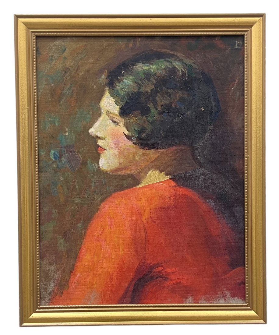 Vintage American School Impressionist Portrait (1 of 2)