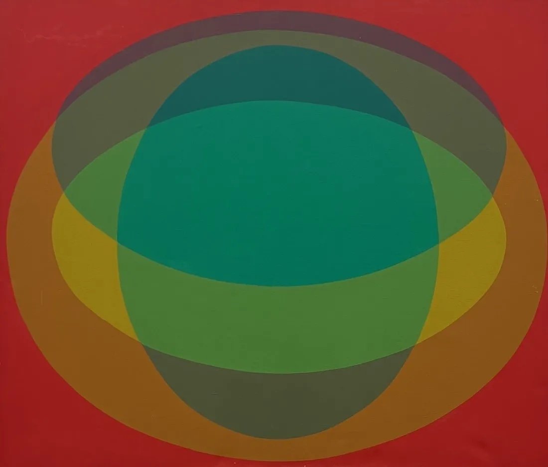 HELEN THOMAS (20th c, American) Large MCM Abstract (1 of 4)