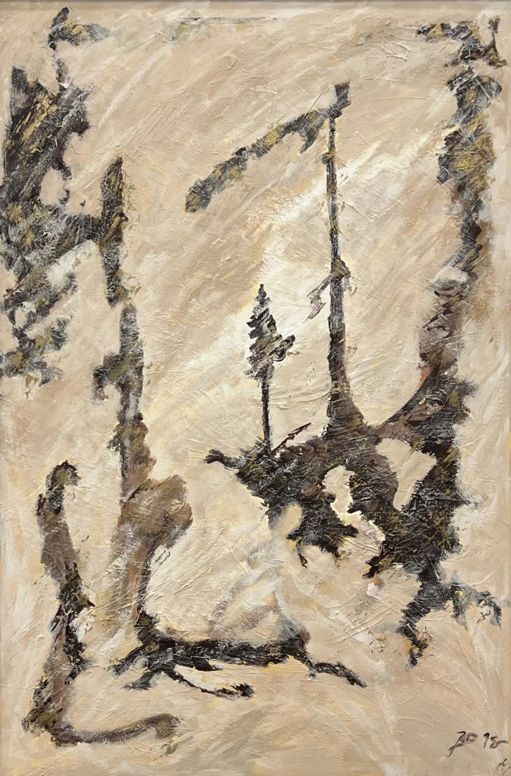 Monumental Abstract Painting Signed & Dated 1978 Artist Unknown (1 of 4)