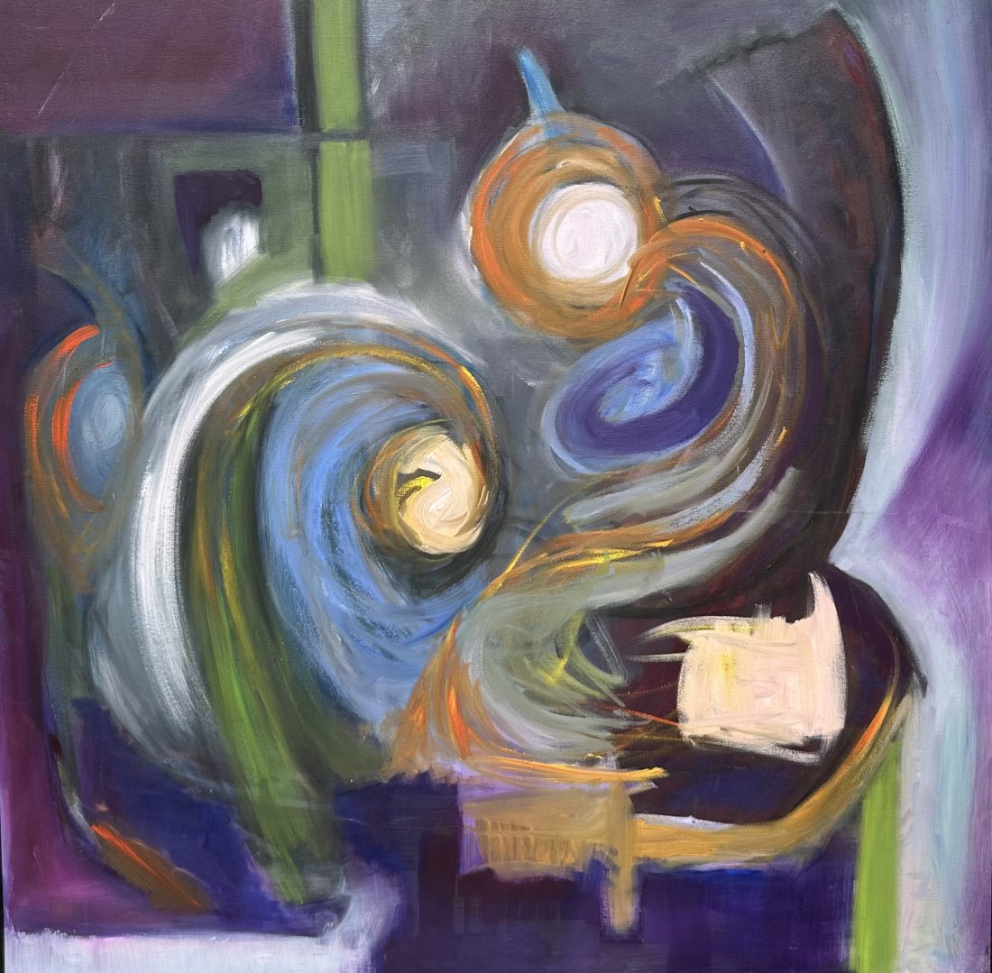 REGINA FISHER (20th c, American) Abstract, Boca Raton Artist: Oil on canvas 36 x 36 in