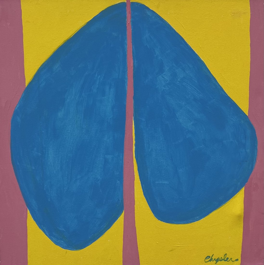 LINDA CHRYSLER (b. 1939, California) Carmel Artist, Abstract: Acrylic on canvas 24 x 24 in