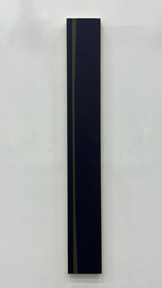STAN McCREA (1929-2017, Florida) Minimalist Long Abstract 1967 (90x12 in): Oil on canvas 90 x 12 in