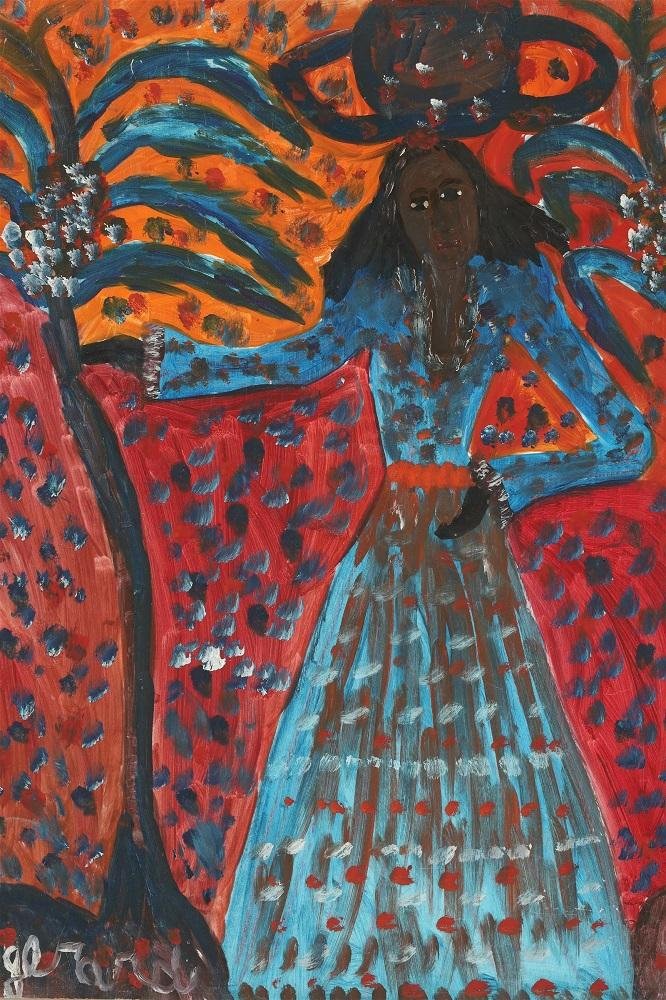 GERARD FORTUNE (1930-2018, Haitian) Folk Art: Oil on board 24 x 20 in