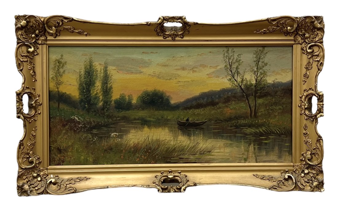 Antique Hudson River School Landscape Painting, Unsigned (1 of 2)