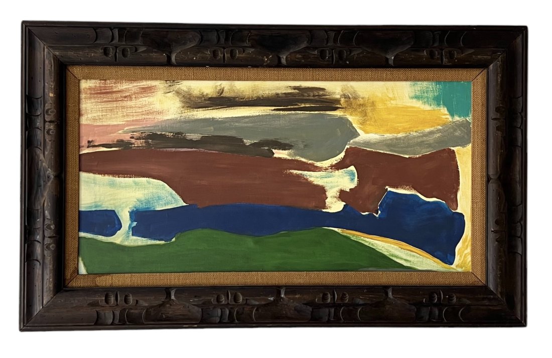 Mid-Century Modern Abstract Expressionist Painting, Unsigned (1 of 2)