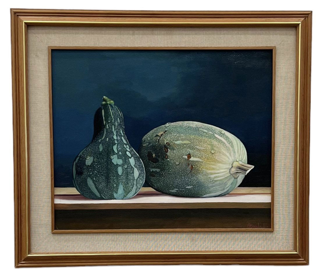 ALEJANDRO ZEVALA LOPEZ "Ayotes" Still Life Painting Hyperrealism: Oil on canvas 24 x 20 in, 26 x 22.5 in