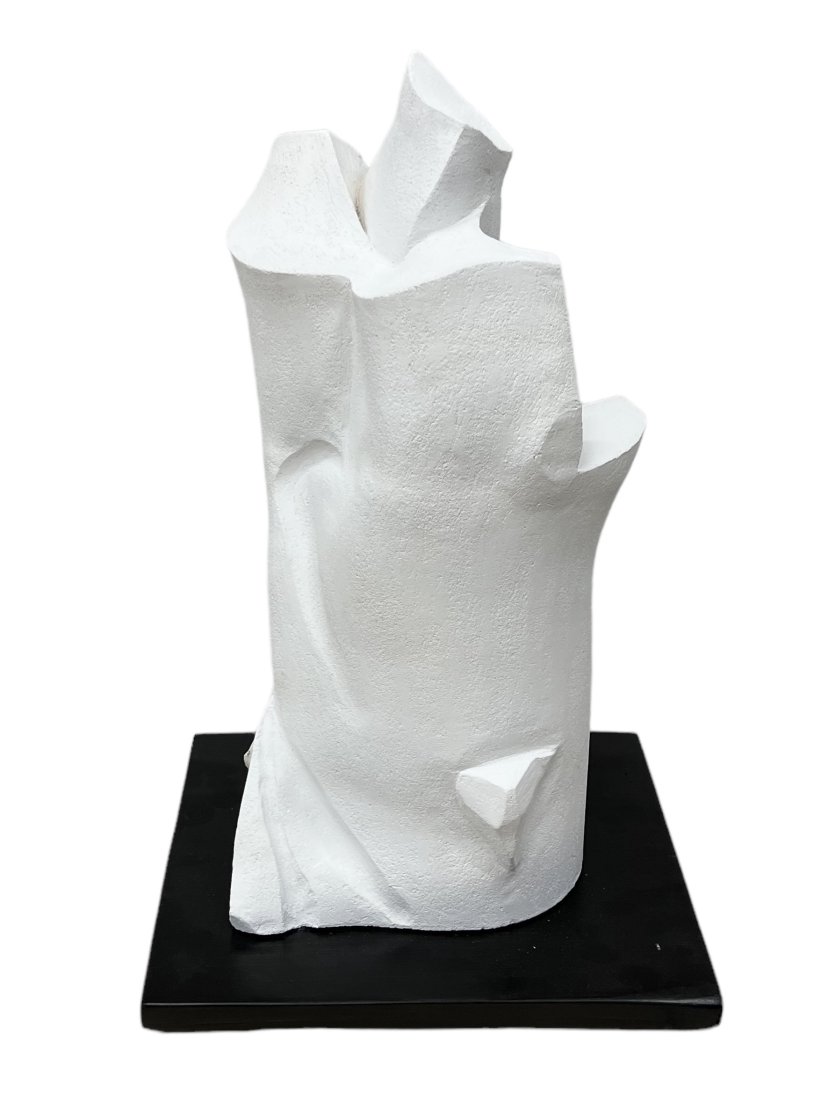 Modernist Black & White Plaster Sculpture, Signed (1 of 5)