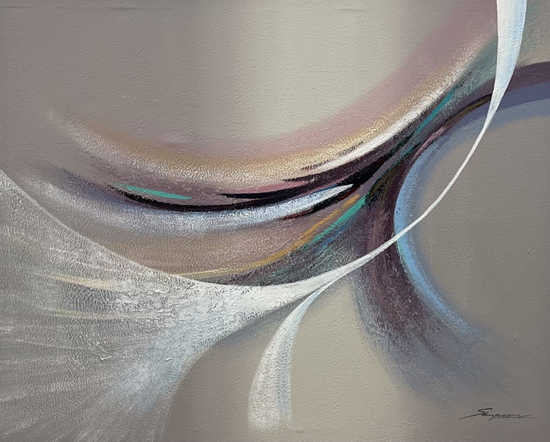 Monumental 1980's American Abstract Painting, Signed: Oil on canvas 60 x 48 in