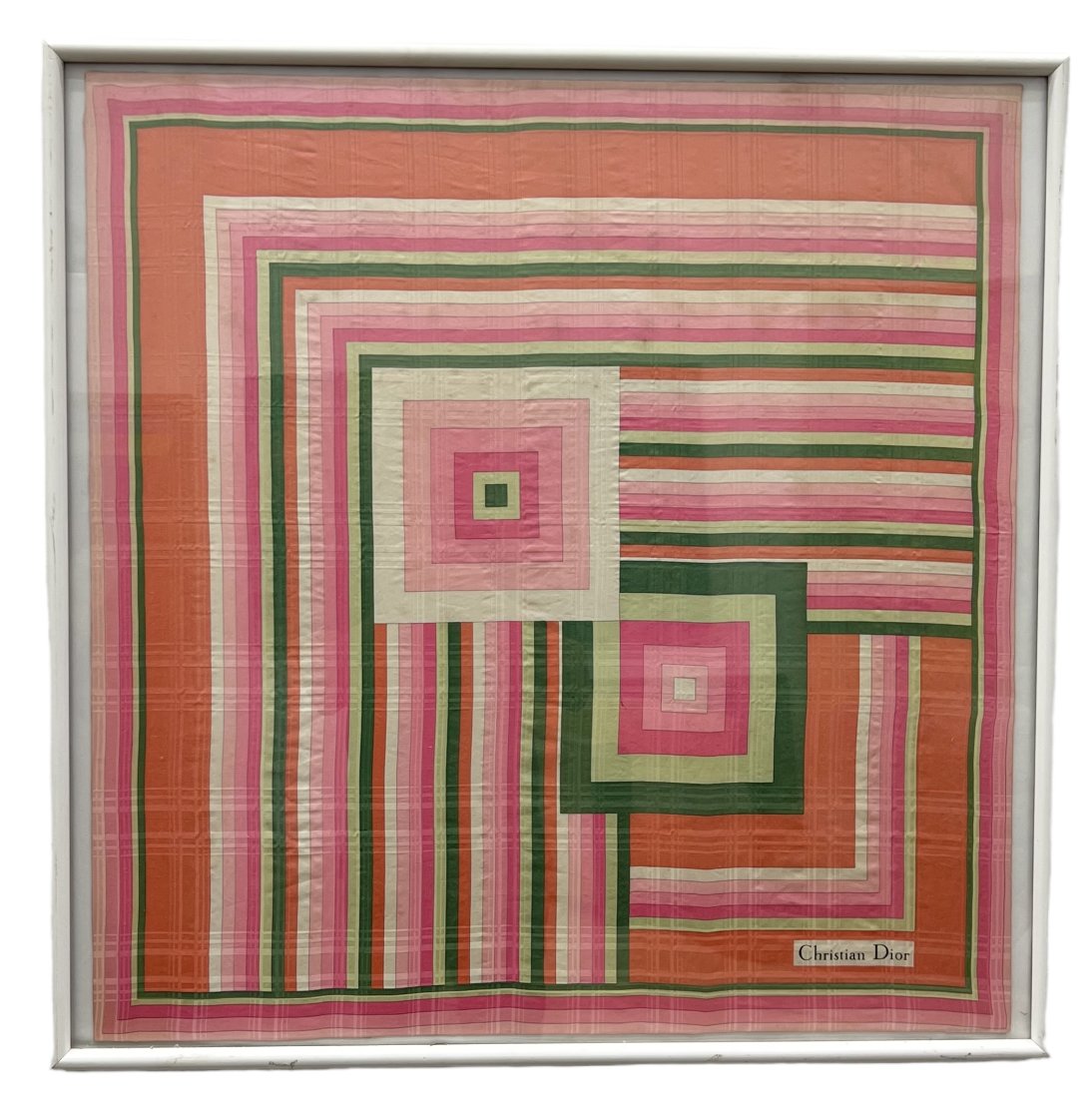 Vintage Christian Dior Framed Scarf Wall Hanging (1 of 5)