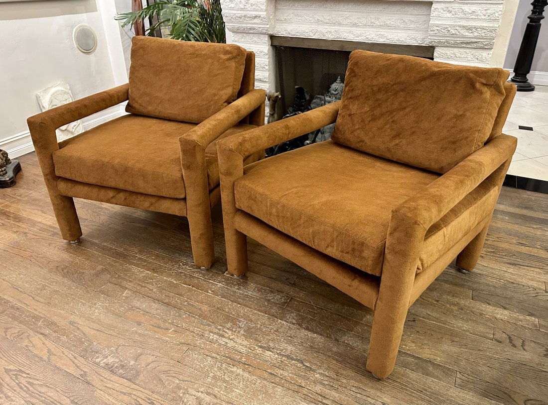 Vintage 1981 Drexel Furniture Parsons Chairs In Style Of Milo Baughman (1 of 6)