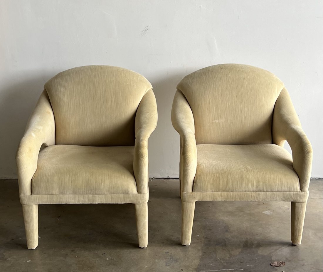 Pair Of Vintage Mid Century Lounge Chairs Style Of Kagan: Size
