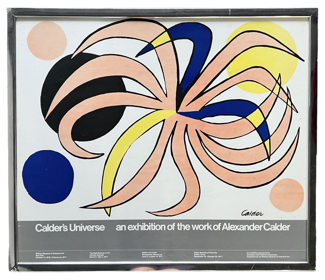 Vintage 1970's Alexander Calder Whitney Museum Poster: 35 x 29.5 in (framed)