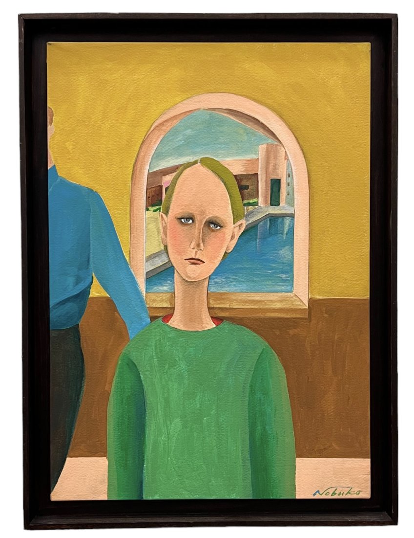 NOBUKO TERADA (20th c, Japanese): Oil on wood 20 x 14 1/4 in, 22.5 x 16.5 in (framed)