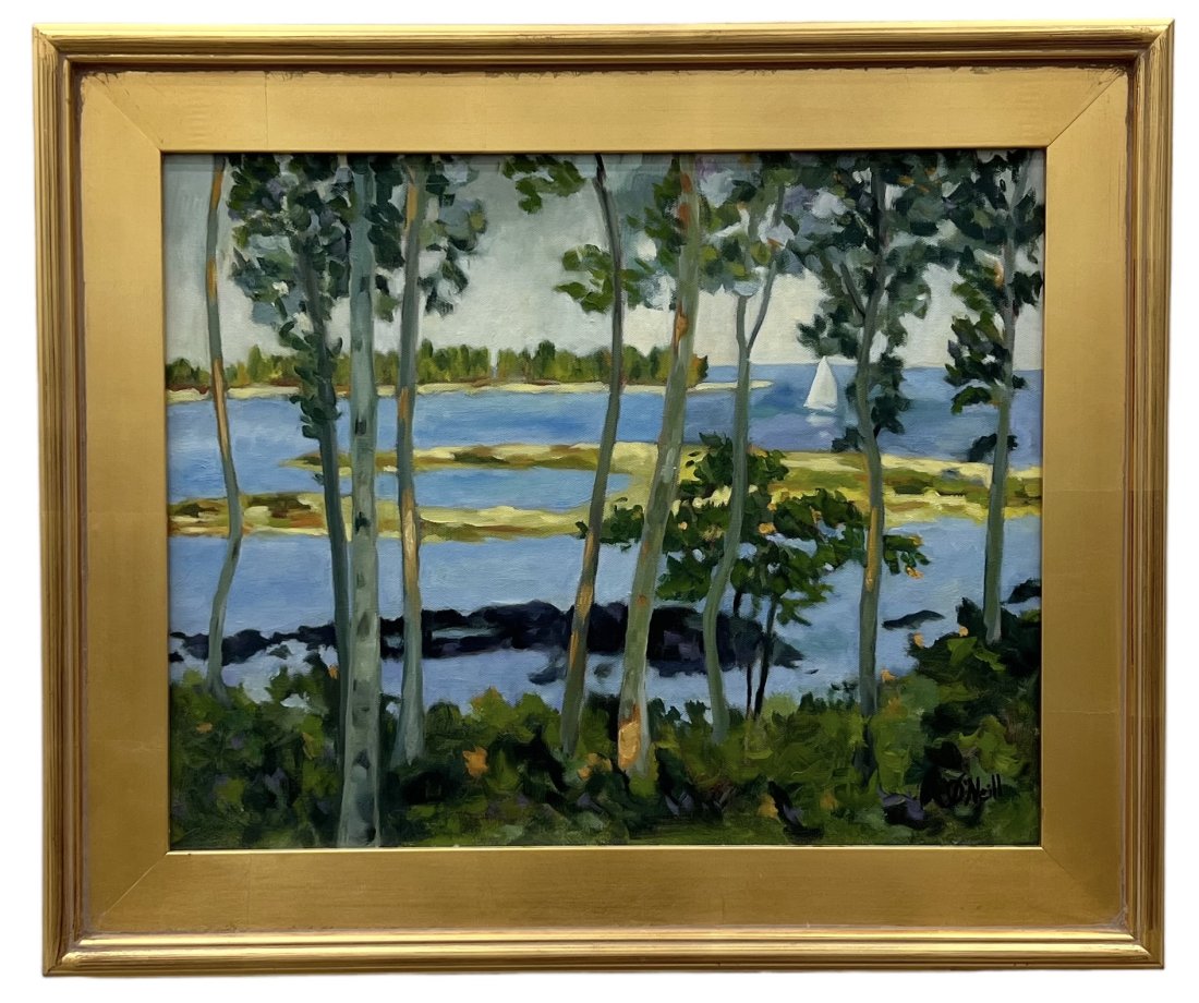 Florida Impressionist Mangroves Landscape Signed By Unknown Artist: Oil on canvas 20 x 16 in, 25 x 21 in (framed)