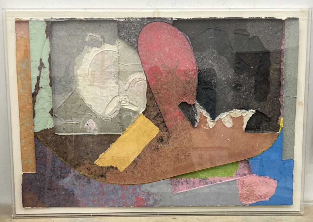 Monumental Vintage Post Modern Collage In Lucite Frame (70.5 x 48.5): 70 x 48.5 in (framed)