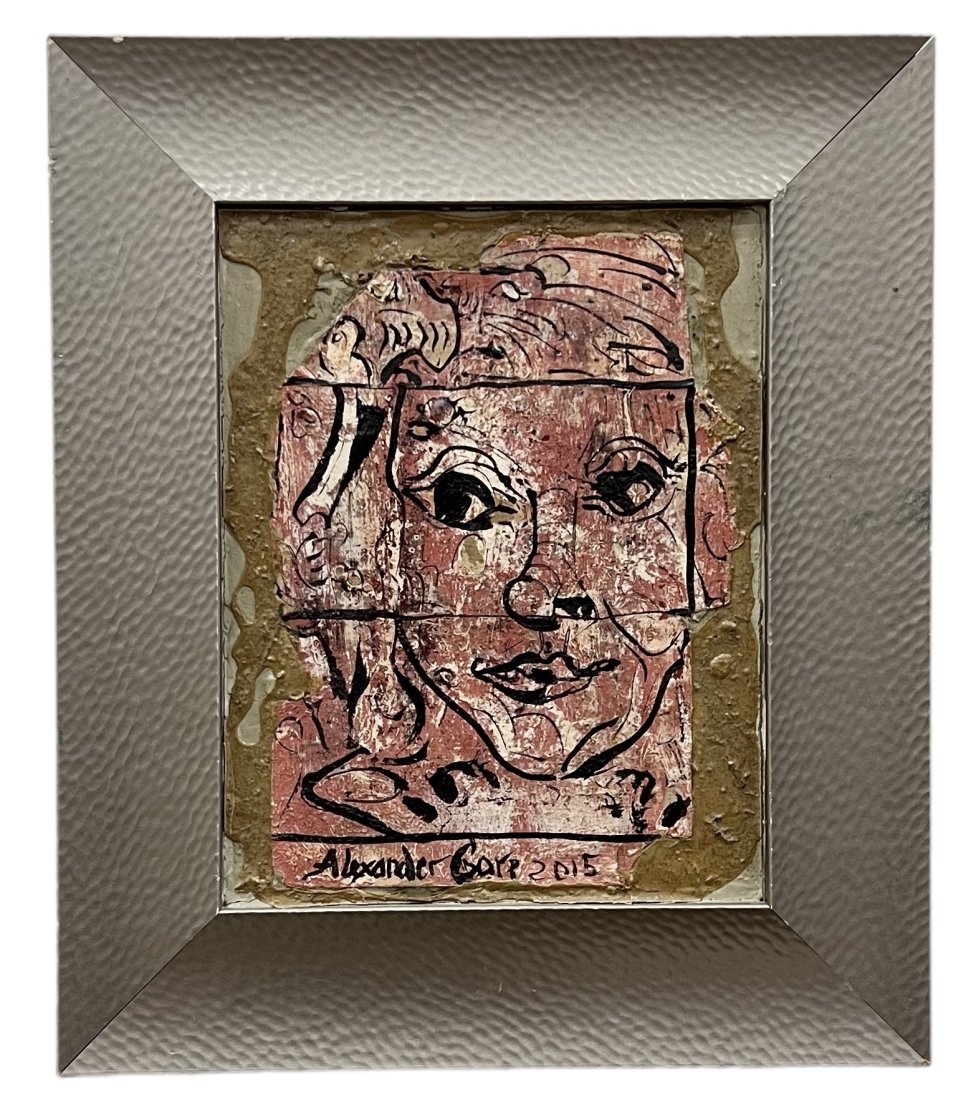 ALEXANDER GORE (20th c, American) Abstract: Mixed media on board 13.5 x 10.5 in, 20 x 17 in (framed)