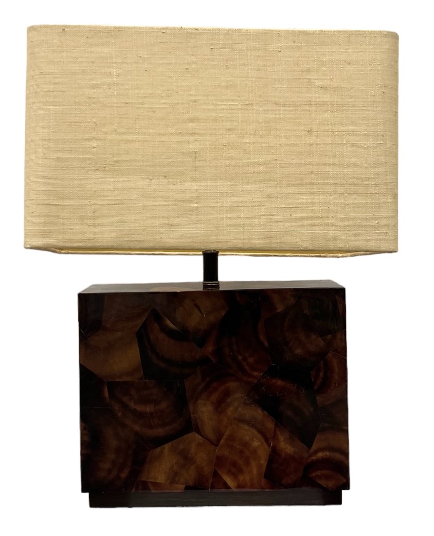 PALECEK Table Lamp: 16 x 6 x 19 in, 20 x 15 x 11.5 in (shade)
