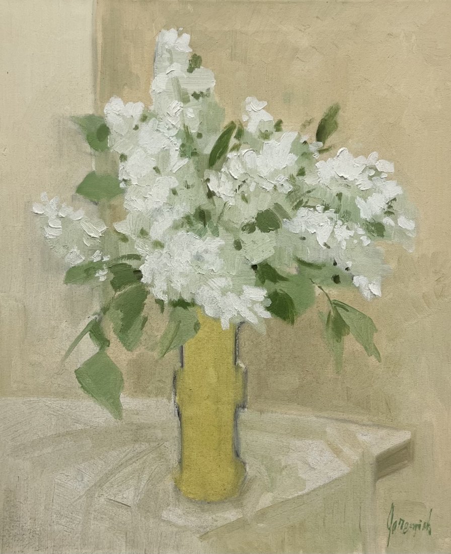 Vintage American Still Life Of Flowers, Signed: Oil on canvas 24 x 20 in