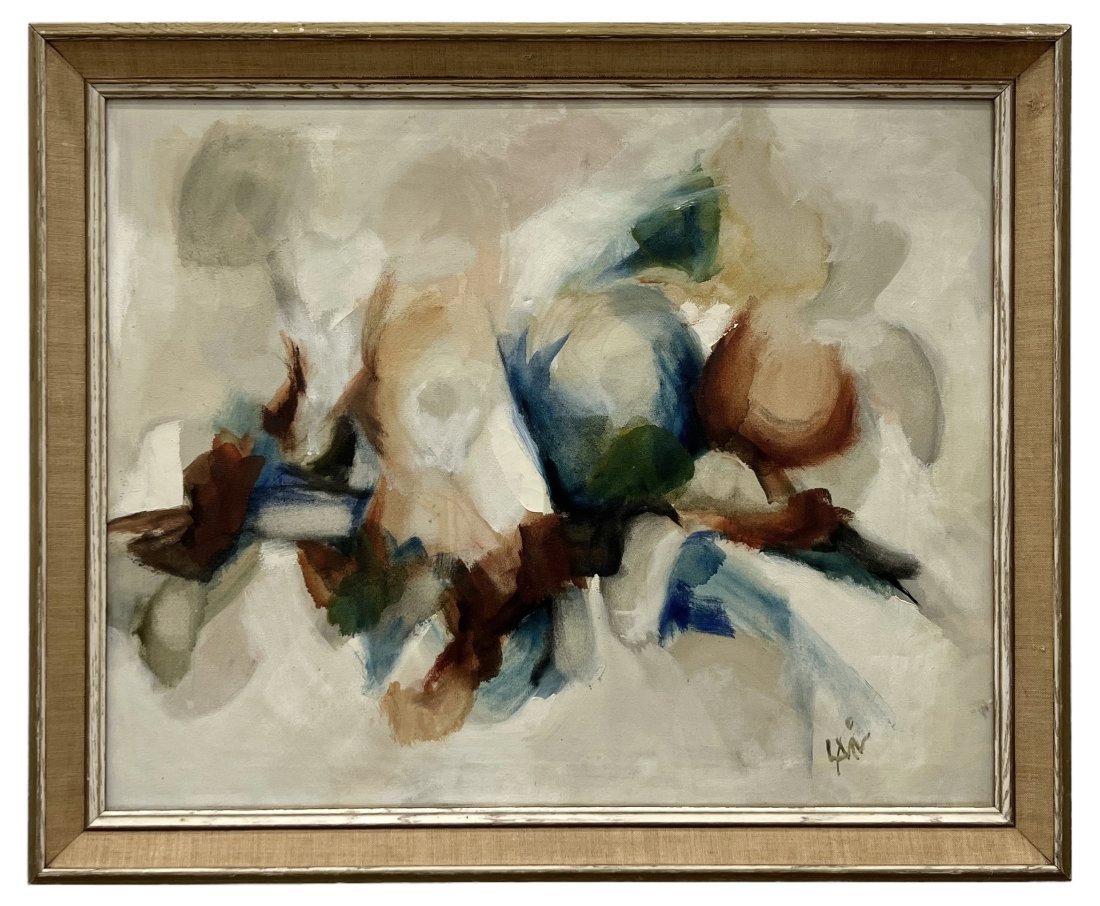 EDWARD LAVIN (20th c, American) Abstract Dated 1965: Oil on canvas 30 x 24 in, 34 x 28 in (framed0