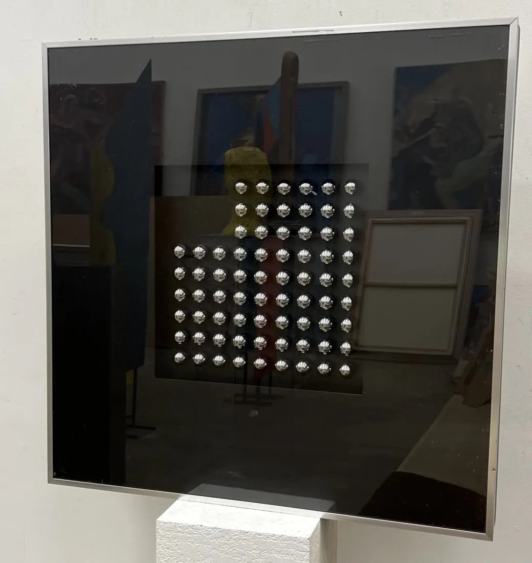 Mid-Century Modern Light Installation Op Art: Size 36 x 36 x 4 in