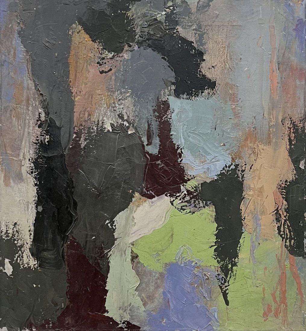 Contemporary Abstract Expressionist Painting Signed Atwood: Oil on canvas 24 x 22 in