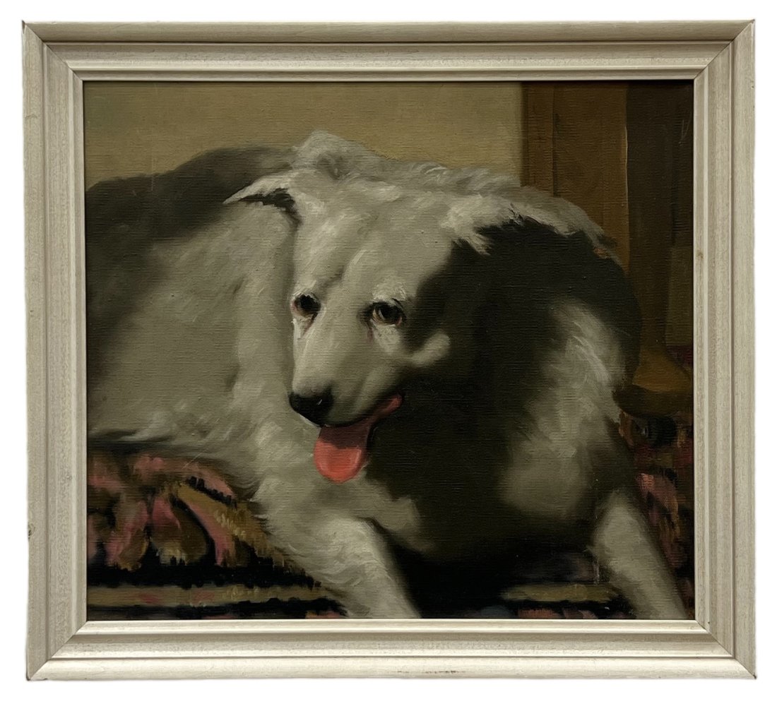 GEORGE A RADA (1939-2003, American) Dog Portrait: Oil on canvas 16 x 14 in, 18.5 x 16.5 in (framed)