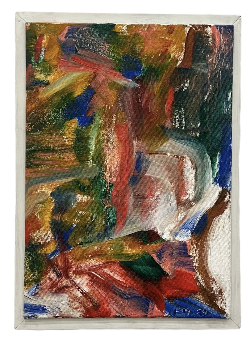 FRANK MONTGOMERY (20th c, American) Abstract, Brooklyn Artist: Oil on canvas 20 x 14 in, 21.5 x 15.5 in (framed)