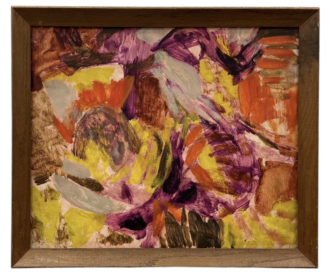 FRANK MONTGOMERY (20th c, American) Abstract, Brooklyn Artist: Oil on board 24 x 20, 27 x 23 in (framed)