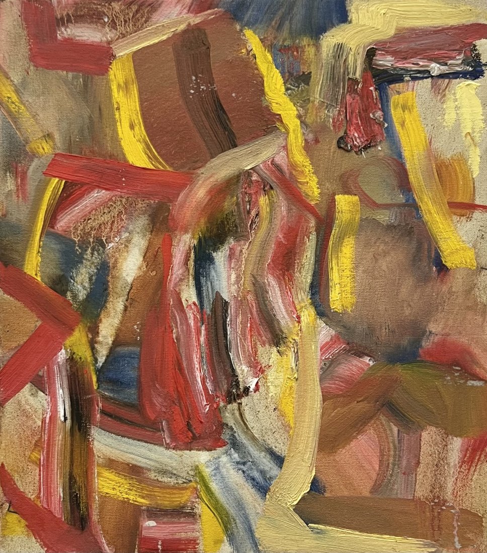 FRANK MONTGOMERY (20th c, American) Abstract, Brooklyn Artist: Oil on canvas 15 x 13 in