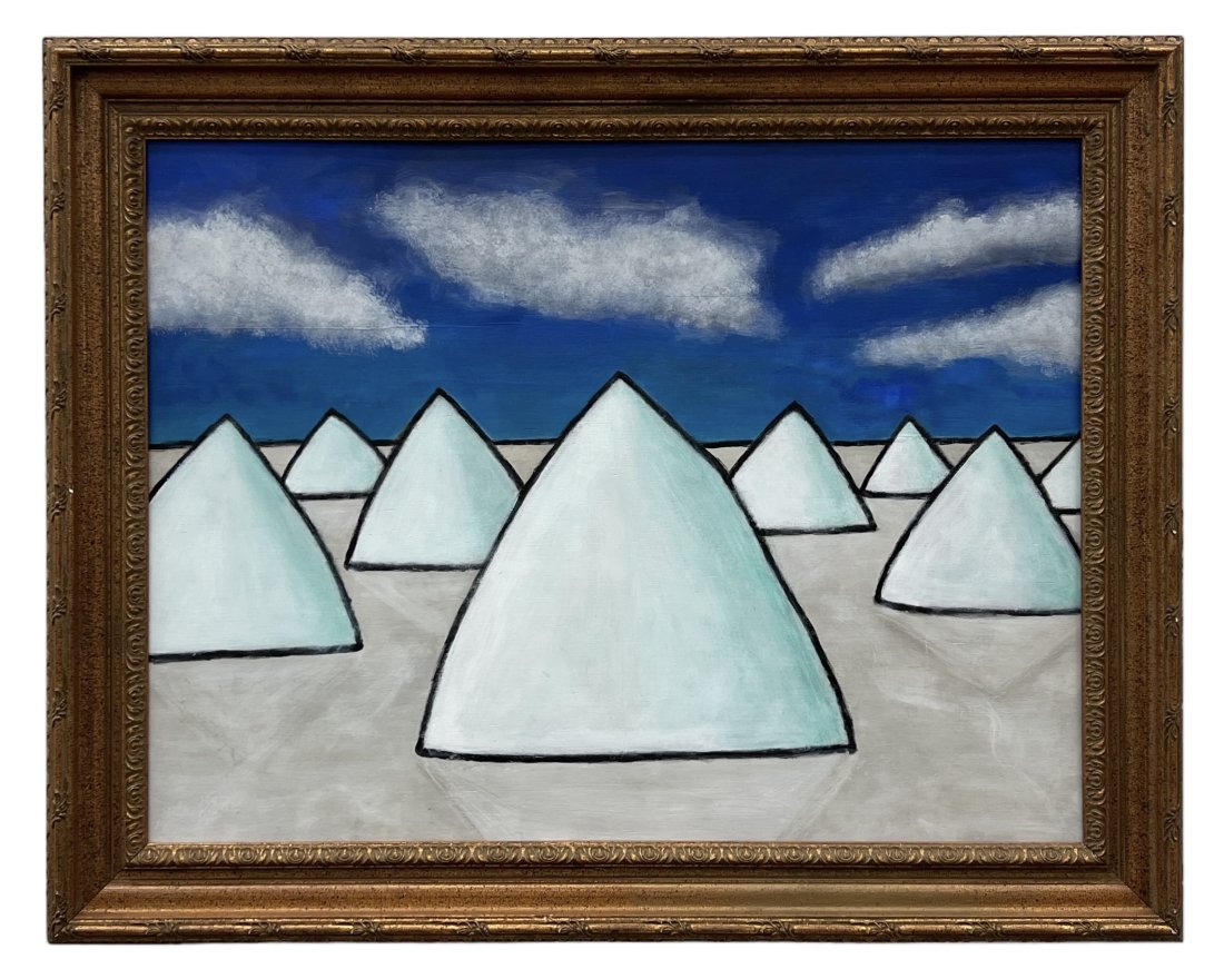 TIM RAY FISHER (20th c, American) Salar De Uyuni, Bolivia: Oil on board 29 x 21.5 in, 34.5 x 27.5 in (framed)