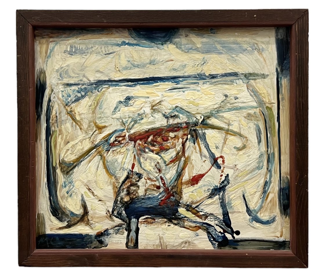 MARCO CELOTTI (20th c, American) Abstract, Pennsylvania Artist: Oil on canvas 16.5 x 14.5 in, 18.5 x 16.5 in