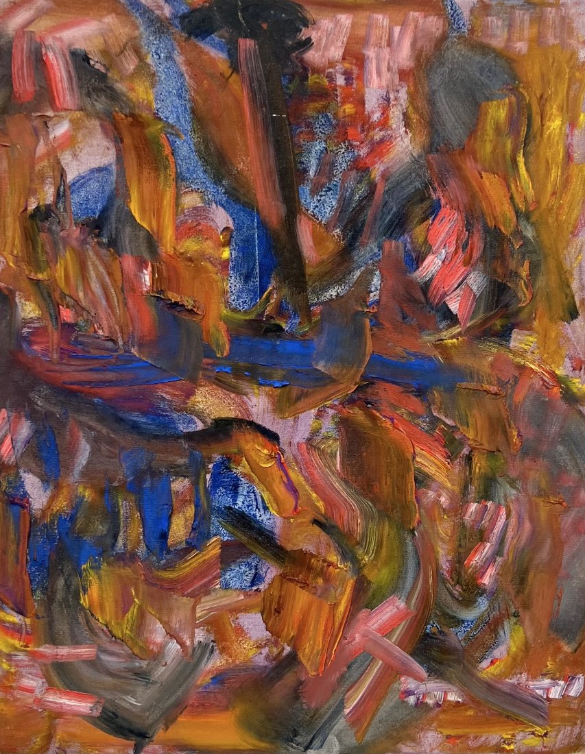 FRANK MONTGOMERY (20th c, American) Abstract, Brooklyn Artist: Oil on canvas 27 x 22.5 in