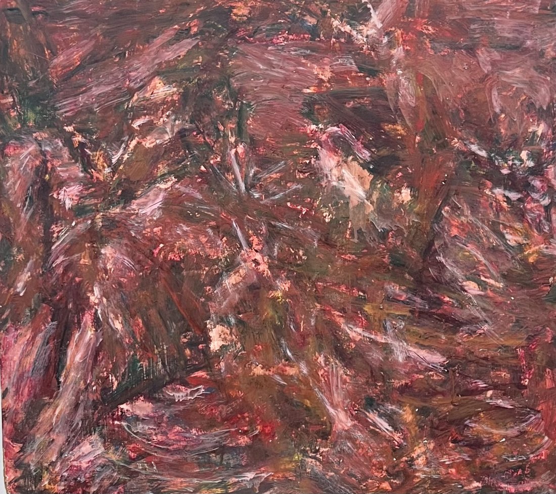 FRANK MONTGOMERY (20th c, American) Abstract, Brooklyn Artist: Oil on masonite 38 x 34 in