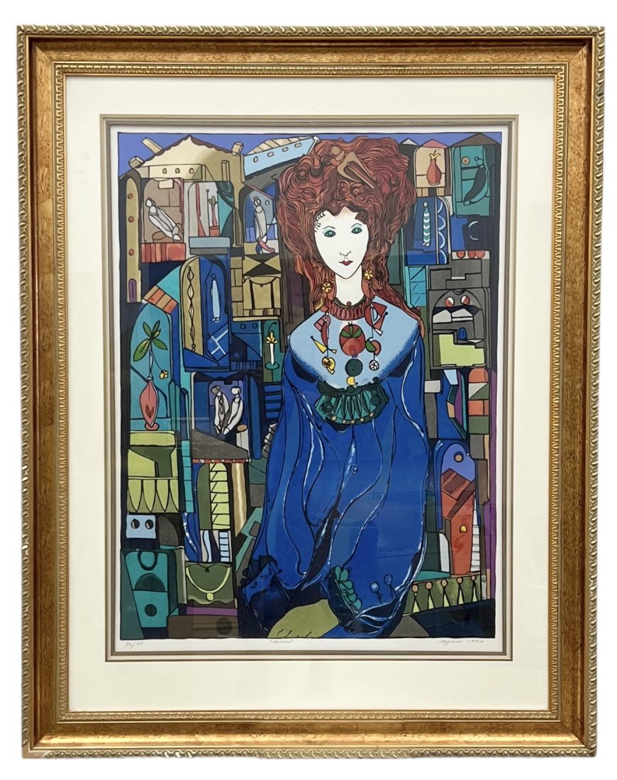 JOSE MARIE MIJARES FERNANDEZ (1921-2004, Cuba) Serigraph "Marina": 39.5 x 29.5 in. 56.5 x 45 in (framed)