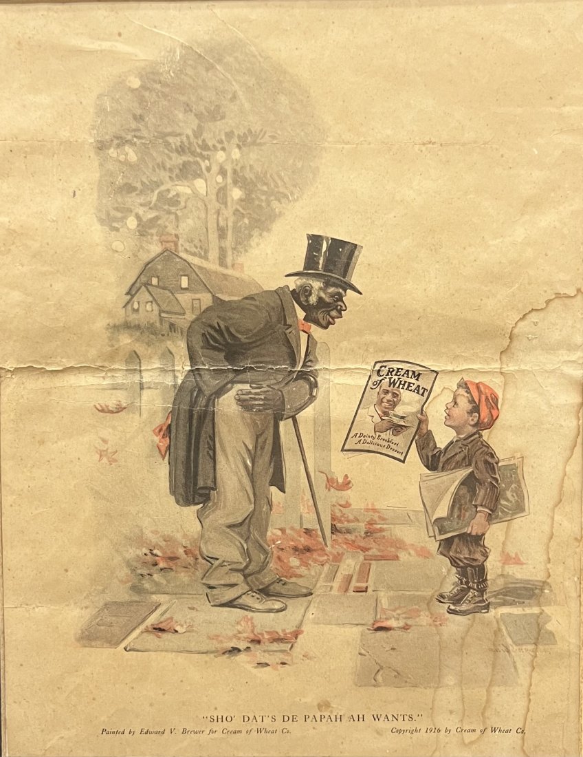 Cream Of Wheat Advertising Lithograph Black Americana: 13 x 10.5 in