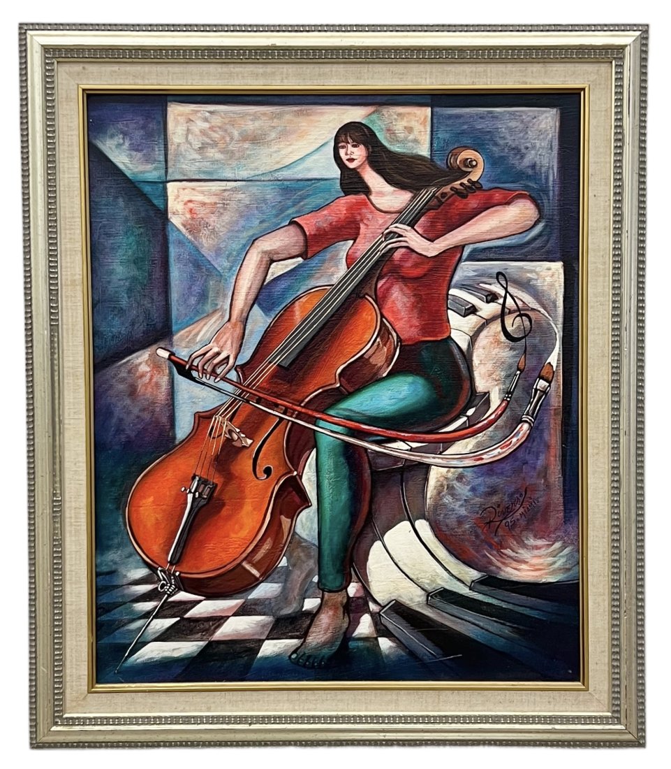 MARCOS RIVERS (20th c, Latin American) La Musica Es Color, Miami Artist: Acrylic on canvas 20 x 24 in