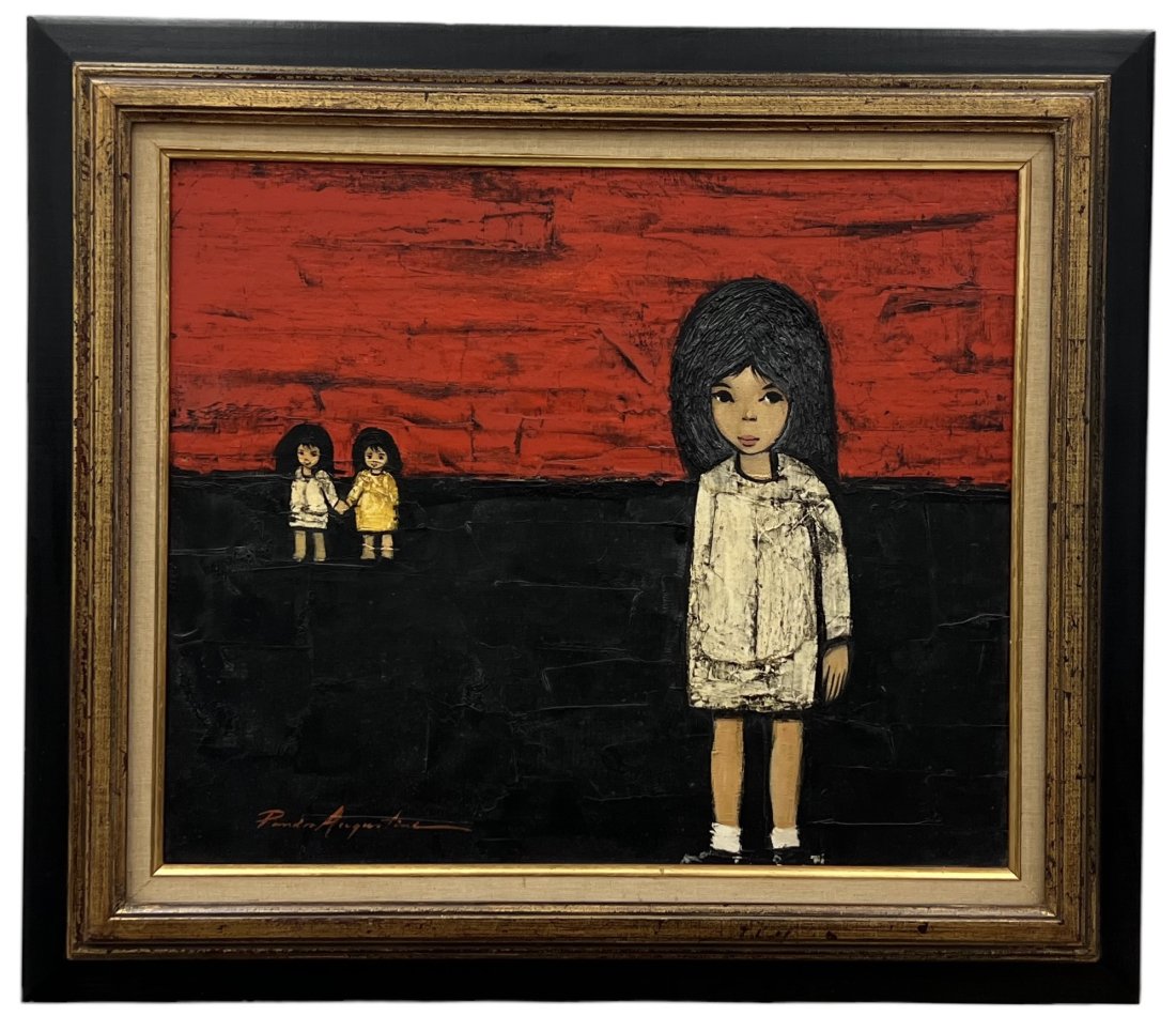 PANDRO AUGUSTINI (20th c, Spain) Modernist: Oil on canvas 24 x 20 in, 31.5 x 27.5 in (framed)