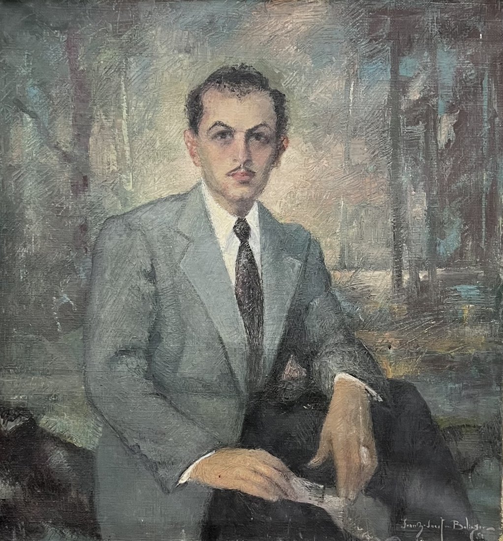 FRANZ JOSEF BOLINGER (1903-1986, Florida) Self Portrait, Everglades: Oil on canvas 36x34 in. The following is copy of the artist's obituary from The Miami Herald, Sunday, July 27, 1986, courtesy of Kay Story:Franz Josef Bolinger, an artist who painted thousands of pict