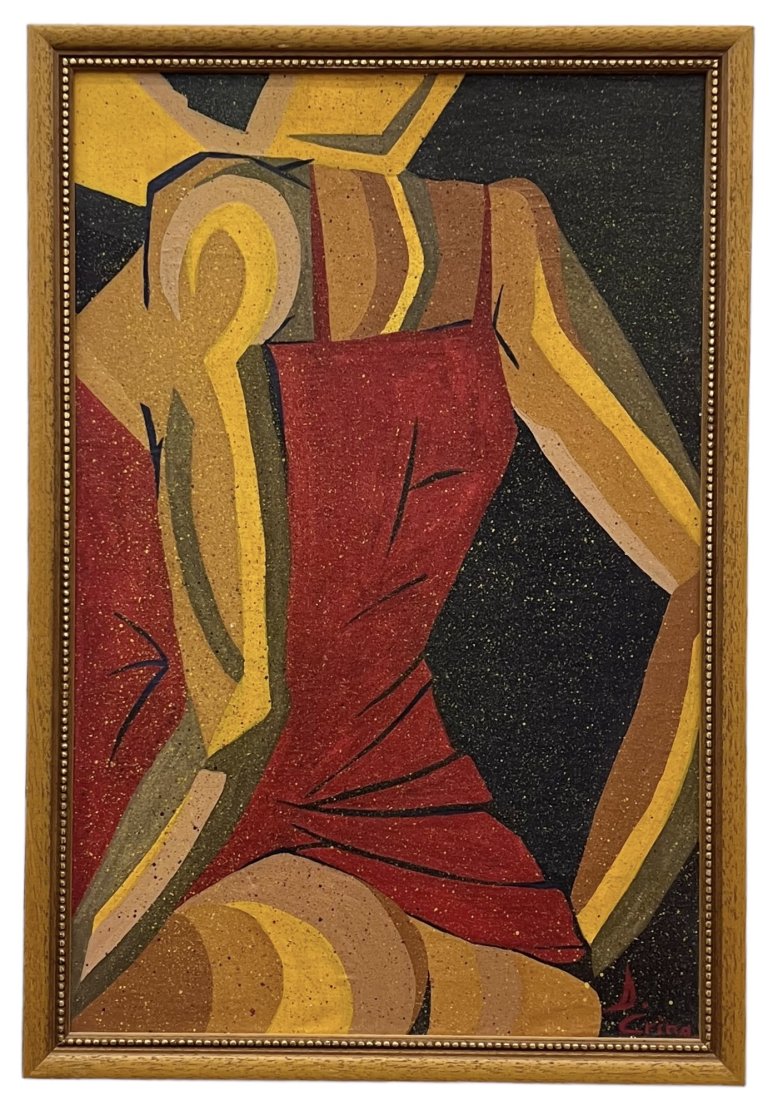 Modernist Portrait Of A Woman's Nude Backside, Signed: Oil on canvas 25.5 x 17.5 in (framed)