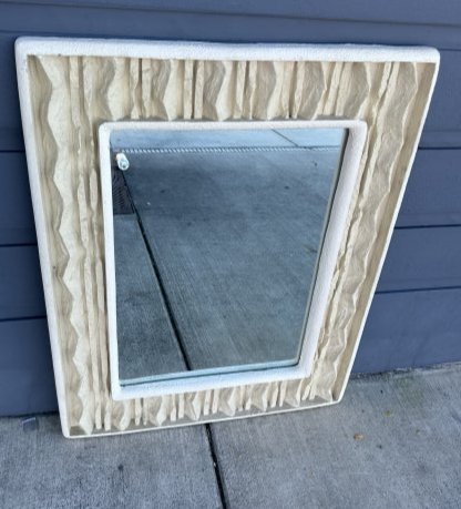 Vintage Brutalist Mirror: 41 x 33 in