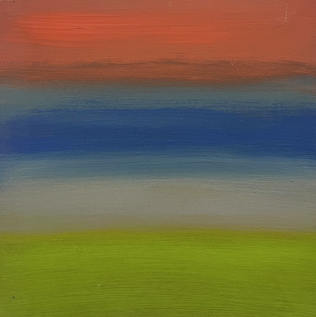 TIM RAY FISHER (20th c, American) Abstract: Acrylic on wood 12 x 12 in