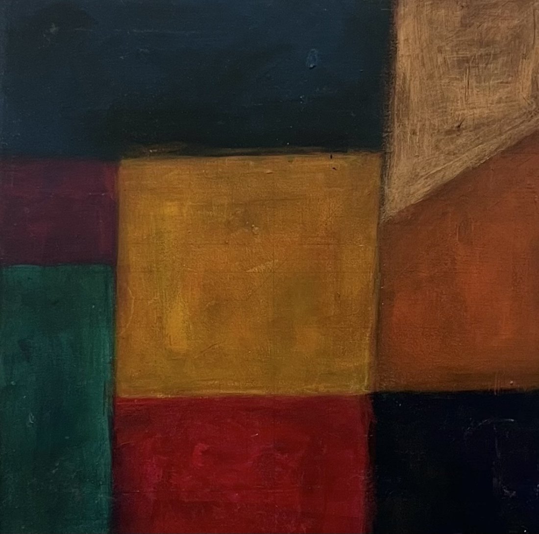 TIM RAY FISHER (20th c, American) Abstract: Acrylic on wood 12 x 12 in