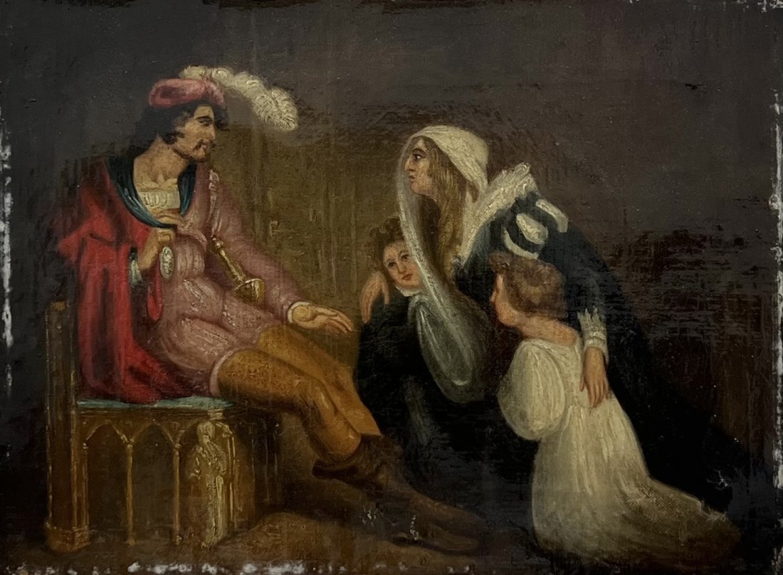 Antique European School Painting Of A Prince: Oil on canvas 12 x 9 in