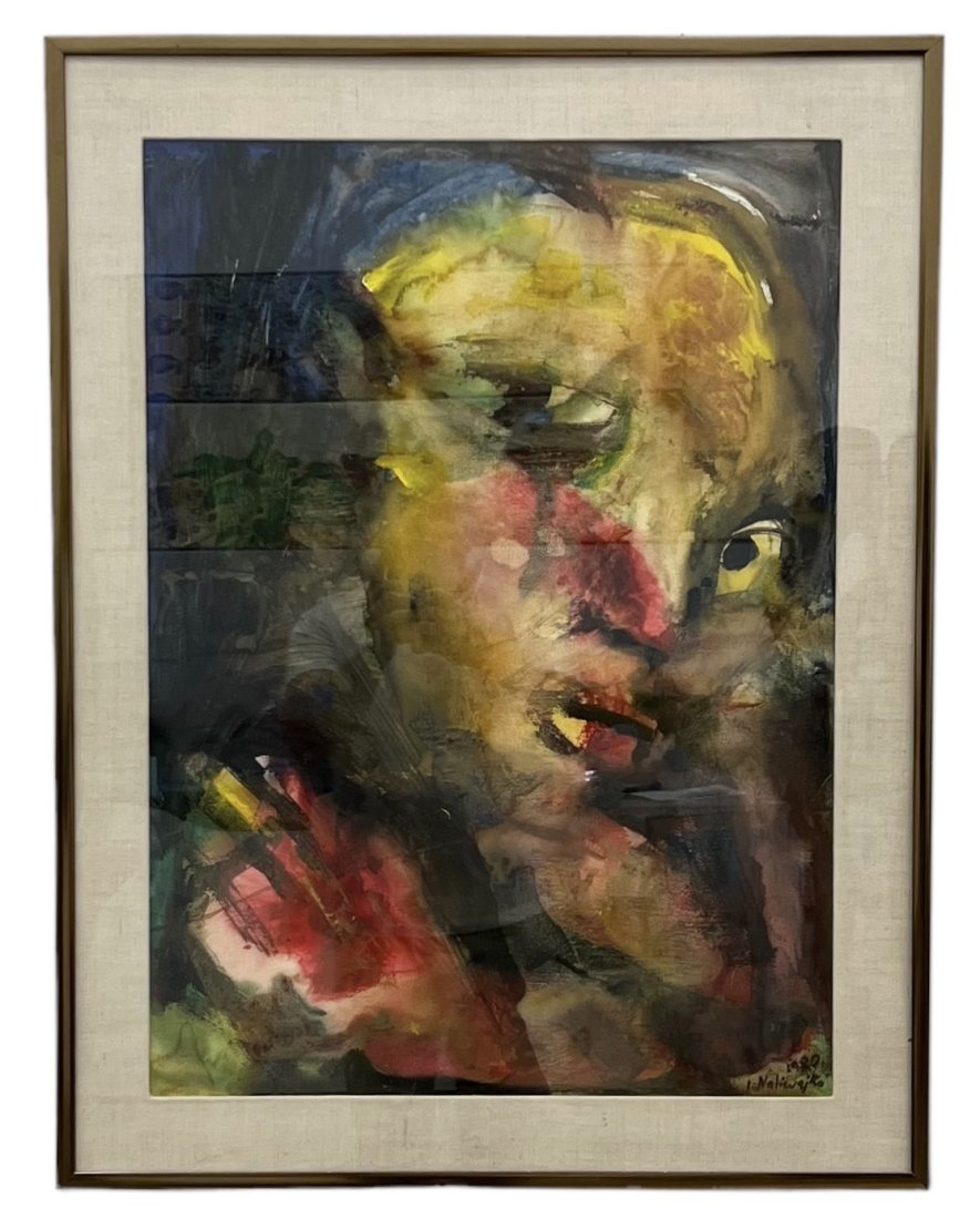 JAN NALIWAJKO (b. 1938, Lithuania) Abstract: Mixed media on paper 29 x 21 in, 35 x 27 in (framed)